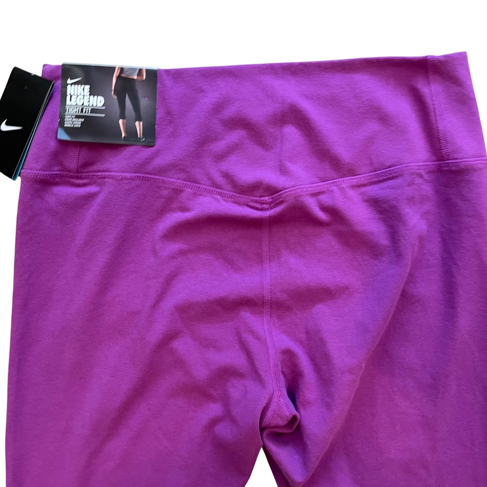Nike Legend Tight Fit Dri-FIT Purple Red Wavy Stripe Capri Leggings 725095-556 L - Picture 5 of 8
